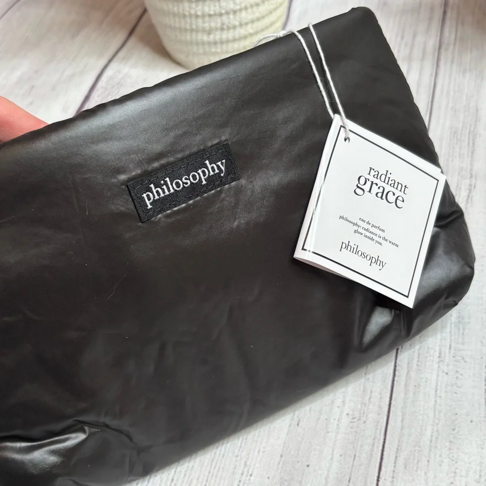 Philosophy Black Cosmetic Bag Makeup Bag New In Package
